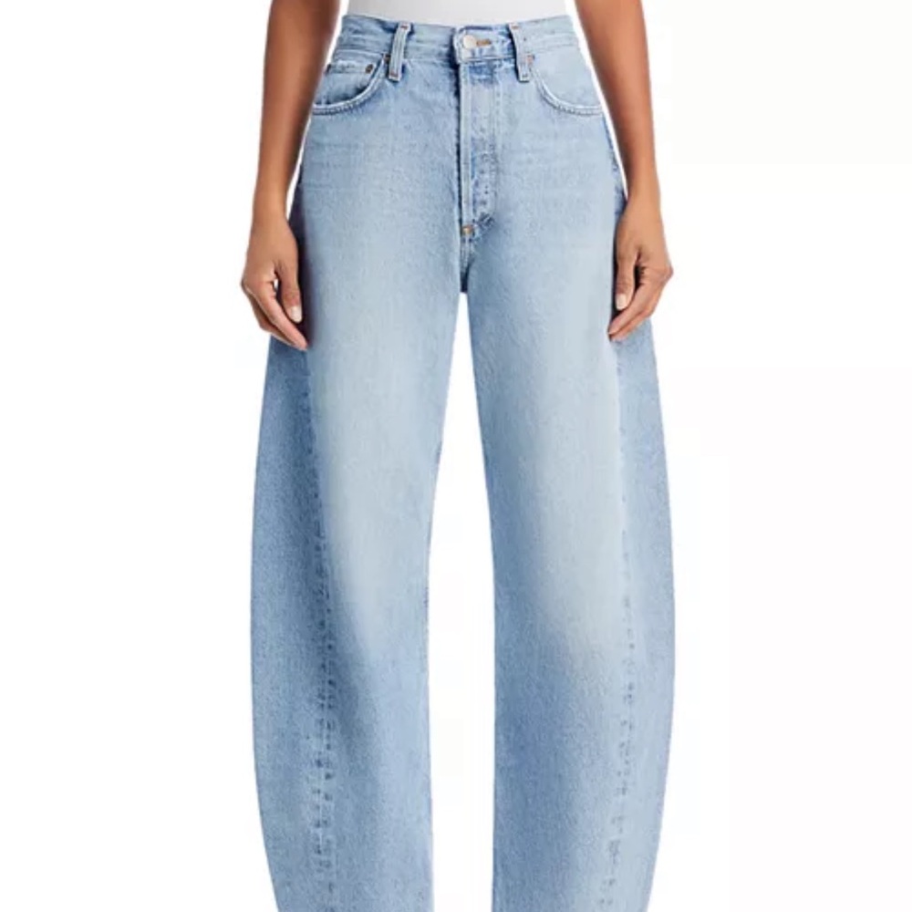 AGOLDE Luna High Rise Pieced Bowed Leg Jeans in Void / Size 31 / EUC 💙